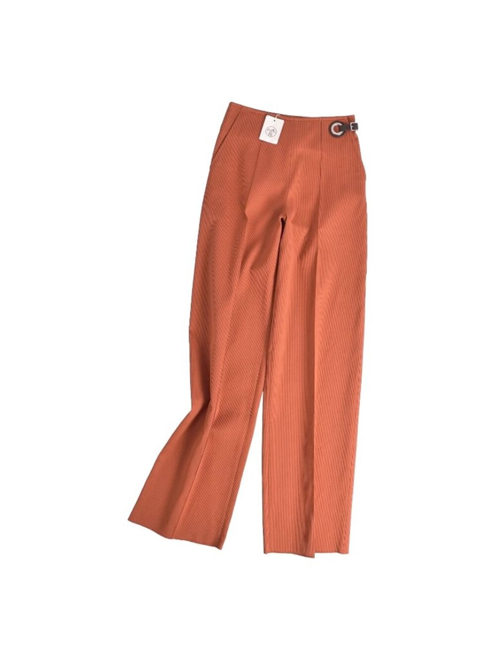 Hermes Long Pants Wide Cotton Brown 34
